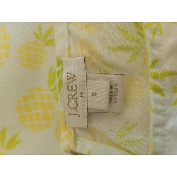 J Crew small white with pineapples blouse - Picture 3 of 5